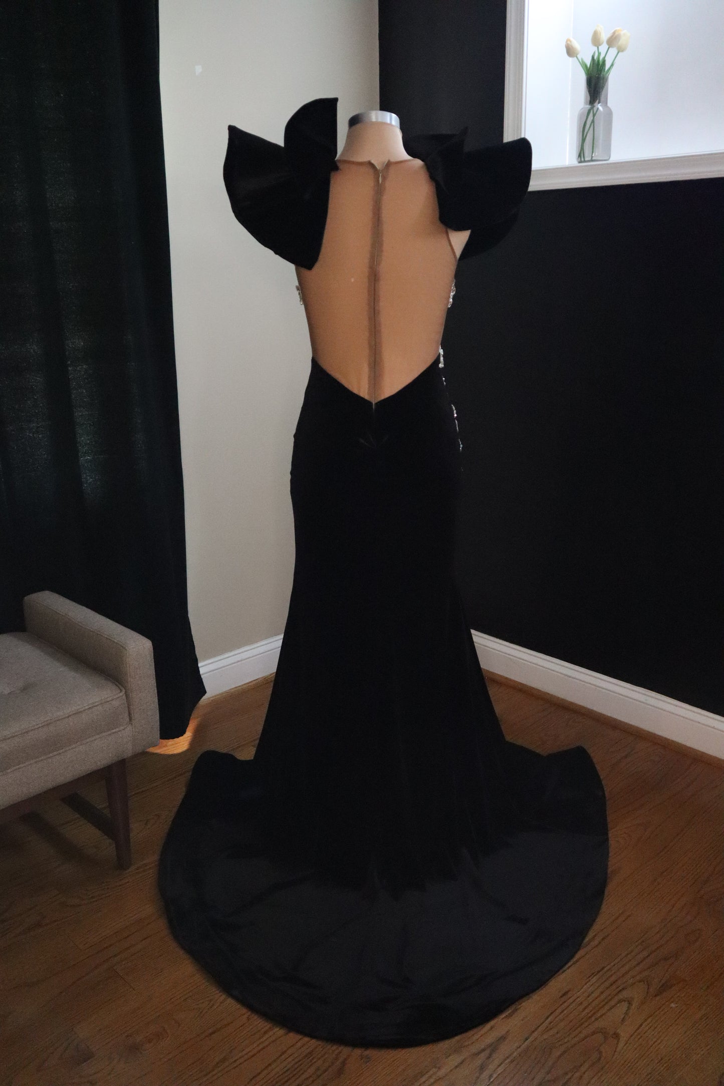 BLACK VELVET GOWN