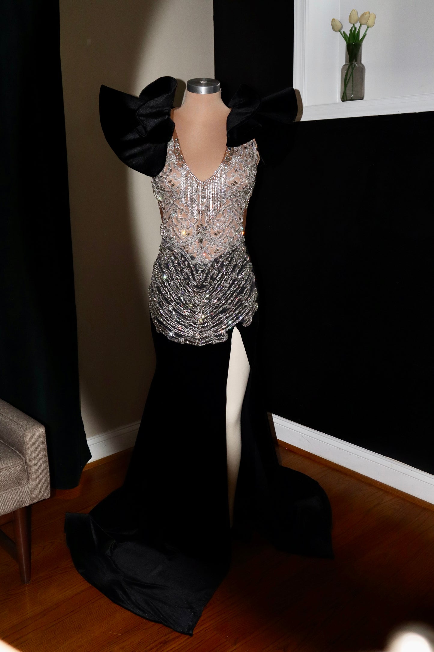 BLACK VELVET GOWN