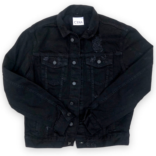 Black Distressed Denim Jacket